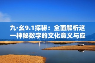 九·幺9.1探秘：全面解析这一神秘数字的文化意义与应用