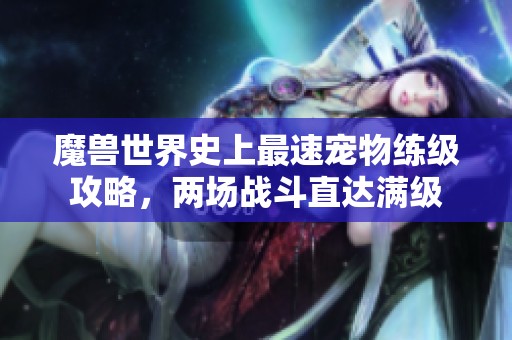 魔兽世界史上最速宠物练级攻略，两场战斗直达满级