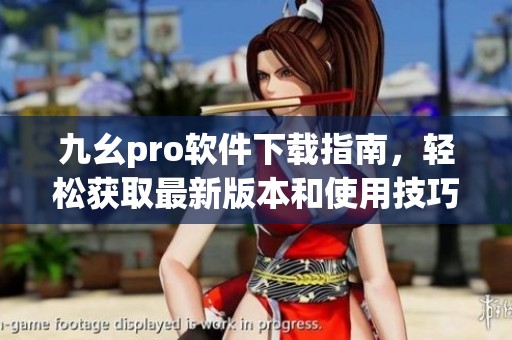 九幺pro软件下载指南，轻松获取最新版本和使用技巧