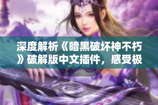 深度解析《暗黑破坏神不朽》破解版中文插件，感受极致游戏体验